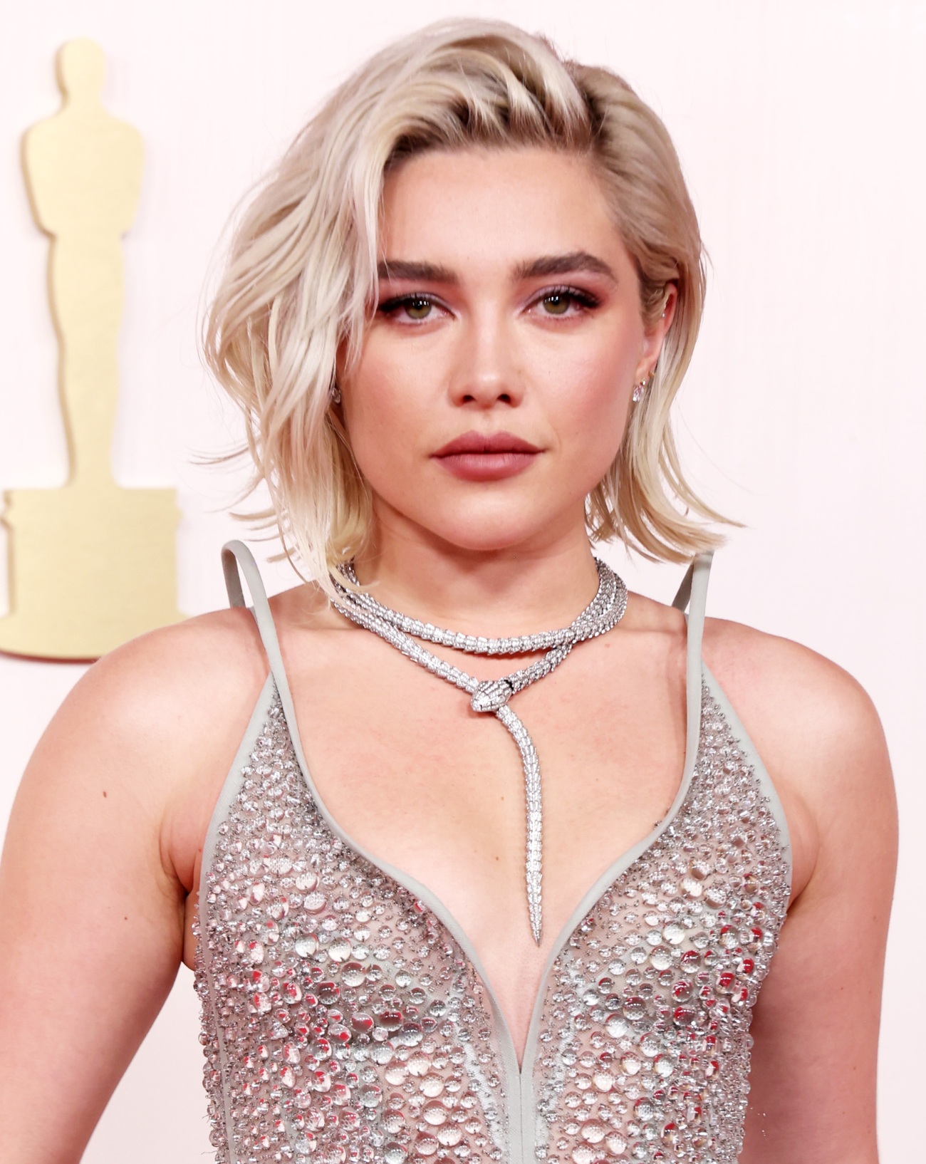 Florence Pugh lors de la 96ème cérémonie des Oscars, le 10 mars 2024 à Hollywood, Californie © Kevin Mazur/Getty Images.