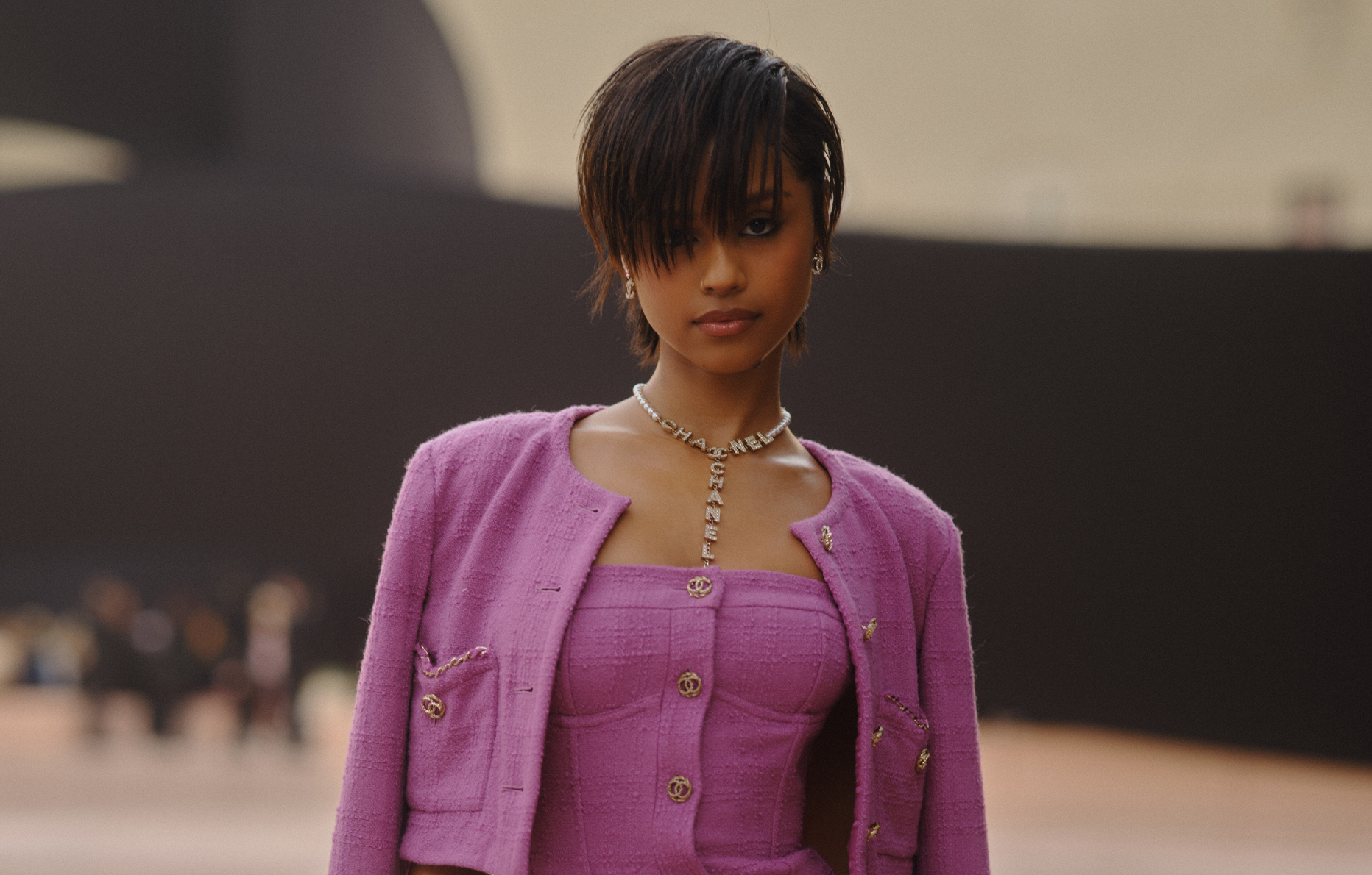 Tyla au défilé Chanel automne-hiver 2025-2026.